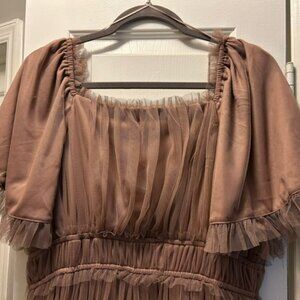 Pink Nude Frilly Dress